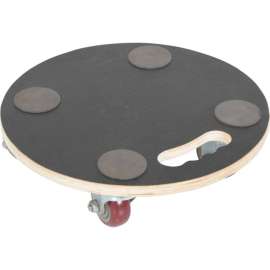 Hardwood Dolly with 15" Round Solid Wood Deck - 440 Lb. Capacity