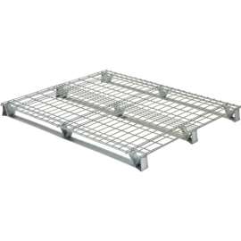 Welded Wire Open Deck Pallet, Galvanized Steel, 4-Way, 40" x 48", 4000 Lb Static Capacity