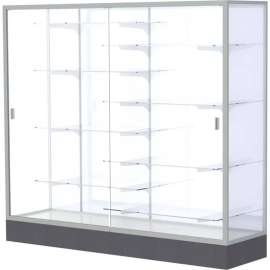 Colossus Floor Case, White Back, Satin Frame, 72"L x 66"H x 20"D