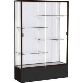 Spirit Display Case Black Base, Bronze Frame, White Back 48"W x 16"D x 72"H