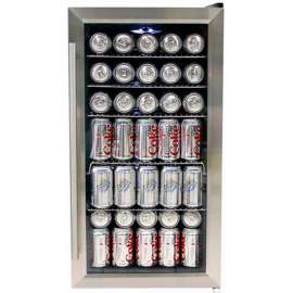 Whynter BR-130SB - Beverage Refrigerator, Stainless Steel, Internal Fan, 120 Cans Capacity, 33"H