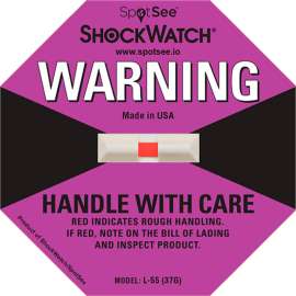 SpotSee ShockWatch Impact Indicators, 37G Range, Purple, 50/Box