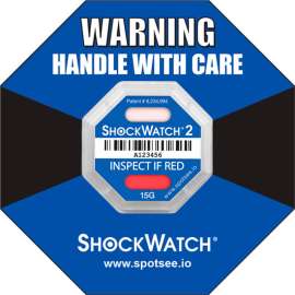 SpotSee ShockWatch 2 Serialized Framed Impact Indicators, 15G Range, Blue, 50/Box