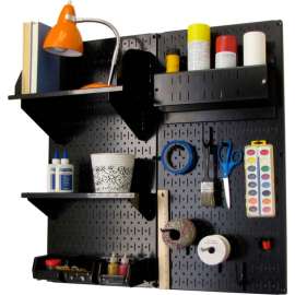 Wall Control Pegboard Hobby Craft Organizer Storage Kit, Black, 32" X 32" X 9"