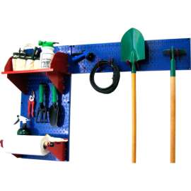 Wall Control Pegboard Garden Tool Board Organizer, Blue/Red, 48" X 32" X 9"