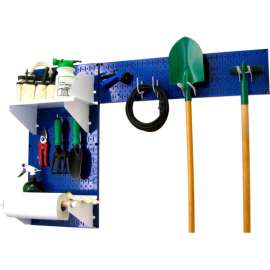 Wall Control Pegboard Garden Tool Board Organizer, Blue/White, 48" X 32" X 9"