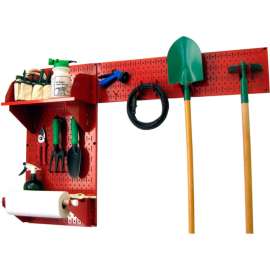 Wall Control Pegboard Garden Tool Board Organizer, Red, 48" X 32" X 9"