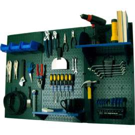 Wall Control Pegboard Standard Tool Storage Kit, Green/Blue, 48" X 32" X 9"