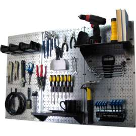 Wall Control Pegboard Standard Tool Storage Kit, Galvanized Black, 48" X 32" X 9"