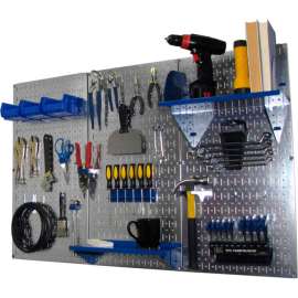 Wall Control Pegboard Standard Tool Storage Kit, Galvanized Blue, 48" X 32" X 9"