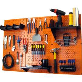 Wall Control Pegboard Standard Tool Storage Kit, Orange/Black, 48" X 32" X 9"