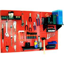 Wall Control Pegboard Standard Tool Storage Kit, Red/Black, 48" X 32" X 9"