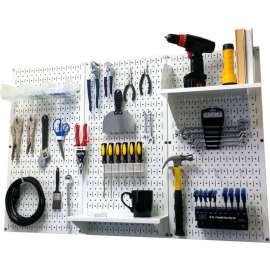 Wall Control Pegboard Standard Tool Storage Kit, White, 48" X 32" X 9"