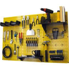Wall Control Pegboard Standard Tool Storage Kit, Yellow/Black, 48" X 32" X 9"