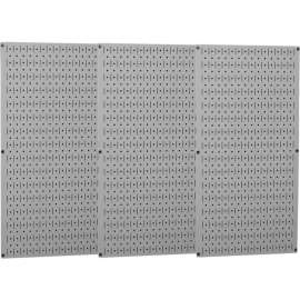 Wall Control Industrial Metal Pegboard, Gray, 48" X 32" X 3/4"