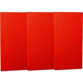 Wall Control Industrial Metal Pegboard, Red, 48" X 32" X 3/4"