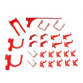 Wall Control Slotted Pegboard 26 pc Hook Kit, Red