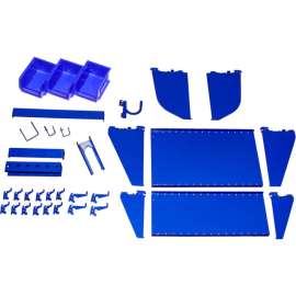 Wall Control Slotted Tool Board Workstation Accessory Kit For Pegboard & Slotted Tool Board, Blue