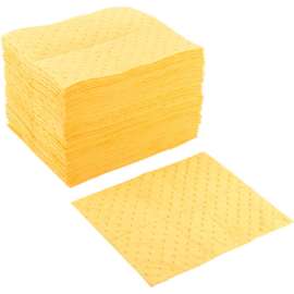 Global Industrial Hazmat Pad, Heavy Weight, 15" x 18", Yellow, 100/Pack