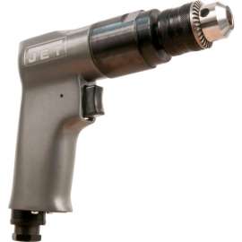 JET Reversible Pistol Grip Air Drill, Standard Keyed, 3/8" Chuck, 2000 RPM