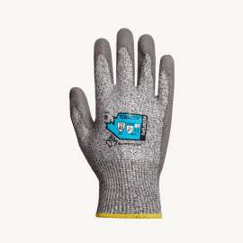 Superiorglove Tenactiv Glove W/High Performance Fibers, Polyurethane Palm, ANSI A5, Size 7