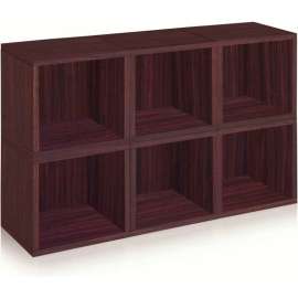 Way Basics Stackable Modular Storage 6 Cubes, Espresso