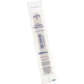 Medline MDS202075 Sterile Tongue Depressors, Wood, 6" Length, 100/Box