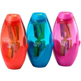 Bostitch Twist-n-Sharp 2-Hole Handheld Pencil Sharpener/Pack, Assorted, 3/Pack