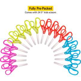 Stanley Scissor Caddy with 24 Assorted Color Blunt Tip Kids Scissors, 25/Pack