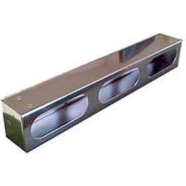 Race Sport 6 X 2.5" Triple Oval Polished Stainless Steel Light Box w/ Knockouts
