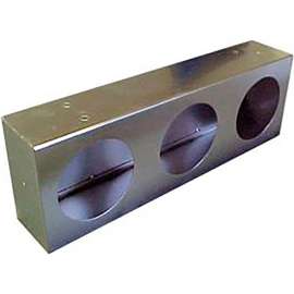 Race Sport 4" Triple Round Polished Stainless Steel Light Box w/ Knockouts