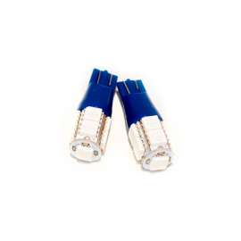 Race Sport T15 5050 LED 9 Chip Bulbs, Blue, Pair, 12-24VDC