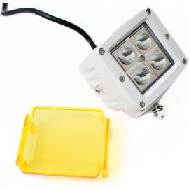 Race Sport Street Series 3x3" 16W 4 LED CREE Cube Spot Light with Amber Cover, White, Each