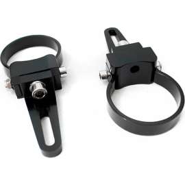 Race Sport 2.0"/51mm Universal Black Light Bar Clamp with Stainless Steel Screw, Pair