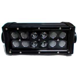 Race Sport Blacked Out 7.5" Straight, Dbl Row, Slvr Combo-Flood/Beam Straight Light Bar, 36W
