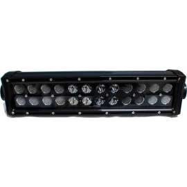 Race Sport Blacked Out 15" Straight, Dbl Row, Slvr Combo-Flood/Beam Straight Light Bar, 72W