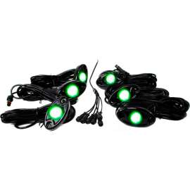 Race Sport 6 LED Glow Pod Kit w/ Brain Box IP68 12V w/ All Hardware, Green