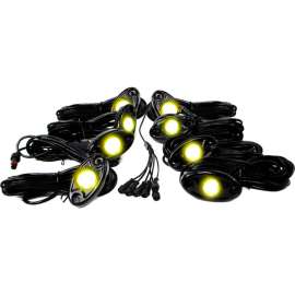 Race Sport 8 LED Glow Pod Kit with Brain Box IP68 12V with All Hardware, Yellow