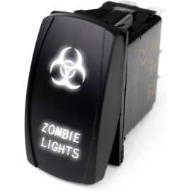 Race Sport LED Rocker Switch with White LED Radiance, Zombie Lights, 1005298