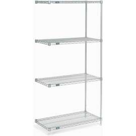 Nexel Shelving Wire Shelving Add-On Unit, 36"W x 18"D x 74"H