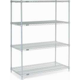 Nexel Shelving Wire Shelving Starter Unit, 48"W x 24"D x 63"H
