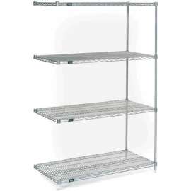 Nexel Shelving Wire Shelving Add-On Unit, 48"W x 24"D x 74"H