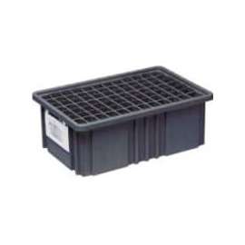 Quantum Storage Systems Conductive Dividable Grid Container - DG91050CO, 10-7/8"L x 8-1/4"W x 5"H, Black