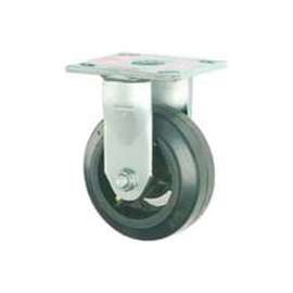 Faultless Rigid Plate Caster 3418-5 5" Mold-On Rubber Wheel