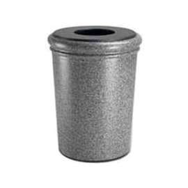 StoneTec Round Open Top Waste Container, 50 Gallon Capacity, Pepperstone