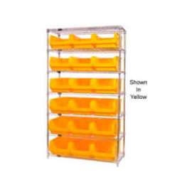 Quantum WR7-532 Chrome Shelving With 18 Magnum Giant Hopper Bins Black, 18x42x74