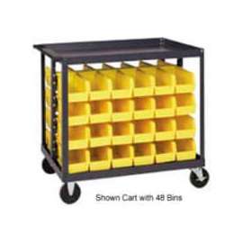 Quantum QRC-4D-239-16 1/2 Mobile Bin Cart With 16 10-3/4"D Stacking Bins Yellow, 36" x 24" x 35-1/2"