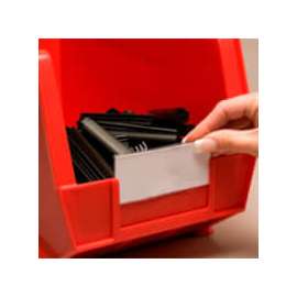 Aigner Tri-Dex TR-1253 Slide-In Label Holder 1-1/4" x 3" for Stacking Bins, Price per Pack of 25