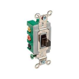 Bryant 3025BRN Toggle Switch, Double Pole, Double Throw, 30A, 120/277V AC, Brown