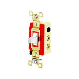 Bryant 4925W Toggle Switch, Double Pole, Double Throw, 20A, 120/277V AC, White